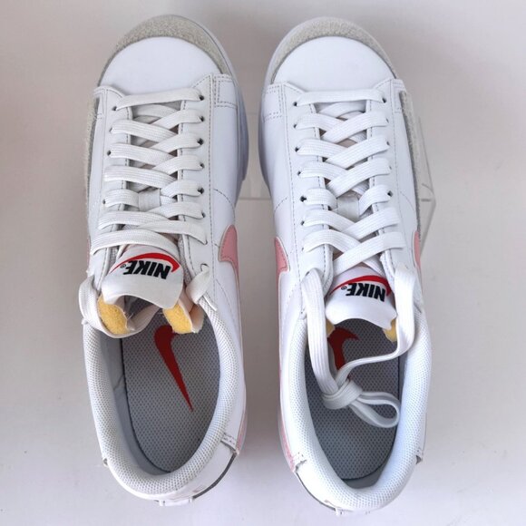Nike Blazer Low Platform Sneakers White Pink  Women Athletic Shoes size 8 - Picture 2 of 8